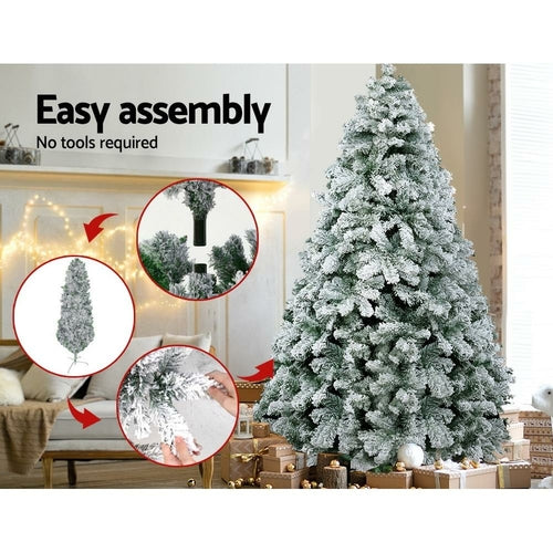 Jingle Jollys Snowy Christmas Tree 2.4M 8FT Xmas Decorations 859 Tips