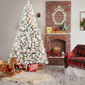 4FT Flocked Christmas Tree with 100 Warm White Incandescent Lights –